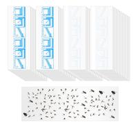 AOOWU Piège Anti Mouche Fenetre, 48PCS Autocollant Anti Mouche pour fenêtre, Attrape Mouche Interieur Transparent Sticker Anti Mouche Fenetre pour Insectes Nuisibles D'intérieur Non Toxique et Inodore