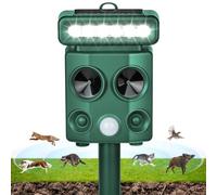 AOOWU Repulsif Chat Solaire, 4 Modes Imperméable Repulsif Chat Ultrason Exterieur, répulsif à ultrasons avec Détecteur de Mouvement, Charge USB, avec Lumière LED, pour Anti Chats Chiens Souris Ratons