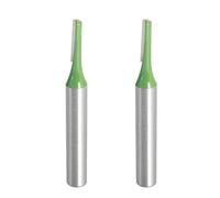 Aopin Fraise à défoncer 3 mm de diamètre - Tige de 6 mm de diamètre - Mèche droite simple en carbure pour le travail du bois - Outil de fraisage - Verte, argent - 2 pièces