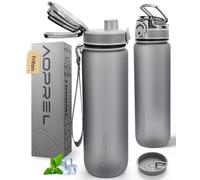 AOPREL Bouteille 1L / 650ML avec marqueur de temps, Tritan sans BPA | Motivation Gourde anti-fuite , infuseur de fruits et sangle amovible, bouteille pour le sport et l'extérieur, l'École