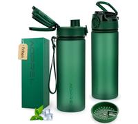 AOPREL Bouteille 1L / 650ML avec marqueur de temps, Tritan sans BPA | Motivation Gourde anti-fuite , infuseur de fruits et sangle amovible, bouteille pour le sport et l'extérieur, l'École