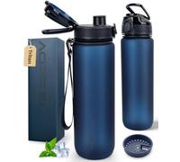 AOPREL Bouteille 1L / 650ML avec marqueur de temps, Tritan sans BPA | Motivation Gourde anti-fuite , infuseur de fruits et sangle amovible, bouteille pour le sport et l'extérieur, l'École