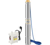 Aopunly 4.5 pouces 750W Pompe de puits profond Pompe de puits 4000L/h Pompe à eau en acier inoxydable Pompe de jardin Pompe immergée jusqu'à 67 m de hauteur de refoulement 20m de câble