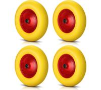 Aopunly 4x roue de brouette increvable 4.80 / 4.00 - 8 avec essieu roue de rechange en caoutchouc plein brouette PU