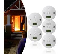 Aopunly 5x Détecteur de CO blanc Kit complet Détecteur d'incendie pour monoxyde de carbone 85 dB avec LED
