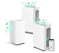 Aopunly Déshumidificateur électrique 16L/24h, Déshumidificateur avec écran LED, Minuterie - Contre l'humidité, Séchage du linge, Dégivrage, Arrêt automatique, Tuyau de vidange, Taille de la pièce env.