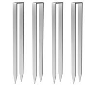 Aoreun Ancrage de Sol pour Arc de Roses, Lot de 4 Argent Ancrage de Sol en Forme de U pour Fixation d'arche à Roses, 30 x 2,9 x 2,1 cm Argent
