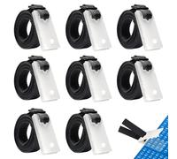 Aoreun Fixation pour Bâche Solaire de Piscine, 8 Pièces Kit de Sangles de Fixation, Pinces et Boucles, Accessoires Enrouleur de Couverture Solaire, pour Couvertures de Bâches de Piscine