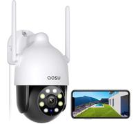 Aosu 2K Caméra Wi-Fi Extérieure Couleur Vision Nocturne, Caméra WiFi 3MP 360 ° IP65, Détection Humaine, Suivi Intelligent, 2.4 Ghz