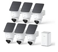 aosu 4K T2 Ultra Camera Surveillance WiFi Exterieure sans Fil Solaire, 6 Cam-Kit & aosuBase 2.0, 8MP Vision Nocturne, sans Abonnement, 32 Go Local & 1 to Extensible, 360° Panorama Suivi IA, 5G/2,4G