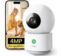 AOSU 4MP 2,5K Caméra Surveillance WiFi Intérieure, 5G/2.4 GHz WiFi, Appels à Une Touche, Suivi de Mouvement à 360°