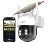 AOSU Caméra de surveillance extérieure Wi‑Fi 2K solaire 3MP 360° PTZ suivi automatique