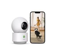 AOSU Caméra de surveillance intérieure 2K, babyphone, caméra pour animaux de compagnie à 360 degrés pour sécurité à la maison, caméra avec routeur Wi-Fi 5/2,4 GHz, appel One-Touch, suivi intelligent