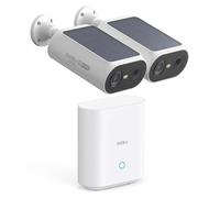AOSU Système de caméra sans fil, résolution 3MP, alimenté par énergie solaire, set de 2, prise européenne