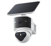 AOSU T2 Pro 3K Camera Surveillance WiFi Exterieure Sans Fil, Caméra Solaire | à Double Objectif 5 MP PTZ 360° et Grand Angle 170°, Sans Angle Mort, Vision Nocturne en Couleur, Détection Suivi IA, Zoom 8×