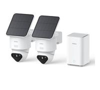 aosu T2 Ultra 4K Camera Surveillance WiFi Extérieure sans Fil Solaire 360° | Vision TrueColor, Kit 2 Cam + aosuBase 2.0, Suivi Auto Détection PIR + IA, Détection Humain/Véhicule/Pet, 1 To Extensible