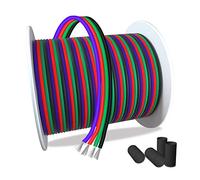 AOTOINK 30M RGB 4 Fils Conducteurs Cordons 4PIN 22AWG Câble D'extension LED Fil de Soudage Cuivre Etamé Calibre 22 GA Pour Bande de LED 3528 5050 RGB