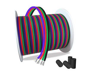AOTOINK 30M RGB 4 Fils Conducteurs Cordons 4PIN 22AWG Câble D'extension LED Fil de Soudage Cuivre Etamé Calibre 22 GA Pour Bande de LED 3528 5050 RGB