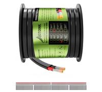 AOTOINK Fil Electrique 16/2 30.48M 2x1.3mm², Câble Plat 12/24 V, Fil de Couverture de Tube en Cuivre Etamé de Calibre 16 pour Automobile,Eclairage LED,Bateau
