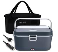 Aotto 2L Gamelle Chauffante 90W, Lunch Box Chauffante Electrique Boite Chauffante Repas 12V/24V/220V, Gamelle Chauffante Allume Cigare avec Sac Thermiquepour Voiture Camion Bureau (Gris)