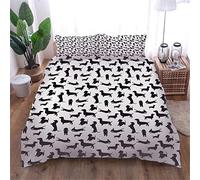 AOUAURO Housse de Couette 220x240 Teckel 3D Parure de lit avec Fermeture à Glissière et 2 Taies d'oreiller pour Chambre d'enfants Adultes Grande Taille