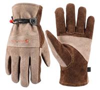 AOUCHI Gants cuir pour jardinage homme femme, adaptés soudure chantier agriculture, cadeau parfait amateurs jardin, Résistant à l'usure et anti-perforation (Brown, S)