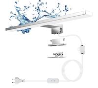 Aourow Lampe Miroir Salle de Bain 10W,40CM 820LM Applique miroir salle de bain avec Cordon Interrupteur,Blanc Froid 6500K IP44 Résistant à l'eau Lumiere Miroir Salle de Bain CLASSE II