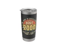 Août 2000 Cadeau Anniversaire Août 2000 26 ans Homme Femme Gobelet isotherme en acier inoxydable double paroi