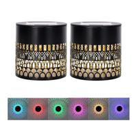 AOUZOVLI 2 Pièces Lampe Solaire Mandala Exterieur, Lampe Solaire Murale | Lampe Mandala Solaire Extérieure, Transformation 7 Couleurs, Imperméable, Convient Aux Jardins, Terrasses Et Patios