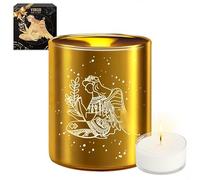 AOVILA Vierge Candle Lot de 2 bougies chauffe-plat parfumées à la vanille crémeuse (jusqu'à 4,5 heures chacune), porte-bougie Vierge à finition dorée, cadeaux d'anniversaire pour femme, maman, elle ou