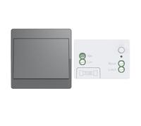 Aovrlcx Gris interrupteur sans fil sans pile kit interupteur sans fil autoalimente RF433 va et vient sans fil sans pile radio interrupteur a bouton telecommande (Gray 1Gang 1V1)