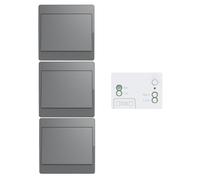 Aovrlcx Gris interrupteur sans fil sans pile kit interupteur sans fil autoalimente RF433 va et vient sans fil sans pile radio interrupteur a bouton telecommande (Gray 1Gang 3V1)