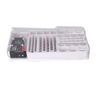 AOWINHIT Boîte de Stockage de Batterie avec Rembourrage de Grande capacité | Conception en plastique, Couvercle à charnière transparent, Compatible avec les tiroirs, Protection de la batterie, Accès