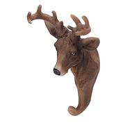 AOWINHIT Crochet Mural Sika Deer Head, Design en Résine Exquis | Patère décorative et fonctionnelle, style tête d\'animal, adaptée à la maison, au bureau