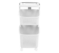 AOWINHIT Panier à Linge Roulant, Panier de Rangement élégant et Durable avec Roulettes pour un Déplacement Facile dans la Maison, la Cuisine et la Salle de Bain, 14 Pièces (2 couches)