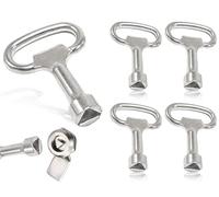 AOYEGIC Lot de 4 clés triangulaires universelles pour robinet ouille à 3 pans pour poteaux de barrière,clé triangulaire pour poubelle aération,pour armoire de compteur d'eau