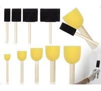 AOYEGIC Lot de 9 Pinceaux Éponges, Éponges en Mousse avec Manche en Bois pour Peinture, Pinceaux à Pointiller, Fournitures Artistiques pour Loisirs Créatifs, Coloriage et Projets de Bricolage, Dessin