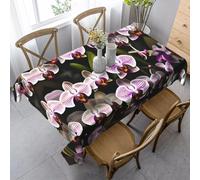 Aozhiswe Nappe de Table Orchidée Nappe Carrée 140x140 cm Table Cloth Fleurs Violettes Imprimée Impermeable Anti-Taches Nappes Protection Cuisine Exterieur Jardin Fête a-1563