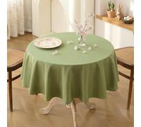 Aoztio Nappe Ronde 120 cm, Anti-Taches et Lavable, Nappe Exterieur Impermeable Jardin, Parfaite pour Décorer Les Tables à la Maison ou au Restaurant - Vert Sauge