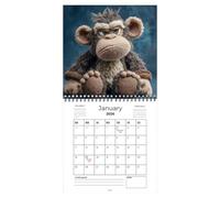 Apa Calendrier 2026, calendrier de planification en papier épais pour singe - Calendrier animal amusant pour mur 2026 | Organiser des réunions Vacances Famille Noël Nouvel An
