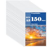 APACALI 150pcs Pochettes Plastiques A3 Perforées, Pochette Transparente A3 Extra Solide 0,05 mm, Ouverture en Haut pour Protéger Papiers et Documents