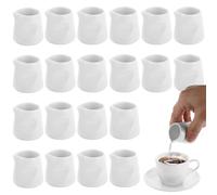 APACALI 16 pièces de pichets à lait blanc en porcelaine, 40 ml Mini-pichets à lait en céramique pour le lait, la sauce, le café, les sauces, la cuisine, le bar, le café