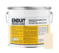 APARA Enduit décoratif, rénovation rapide, 2 en 1, lisse et décore sur plâtre, peintures, crépis, fibres, toile de verre 15 Kg Crème (RAL 9001)