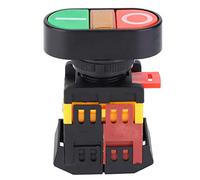 APBB-22/25N Bouton poussoir à double tête avec lumière LED, interrupteur marche/arrêt, diamètre de montage 22 mm et 25 mm pour installations industrielles (380 V)