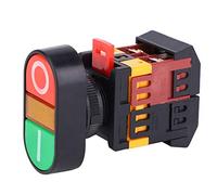 APBB-22 / 25N Interrupteur à Bouton-poussoir Double Lumière LED NO + NC Interrupteur à Bouton-poussoir momentané Boutons Rouges ou Verts 74 X 55 X 29 Mm / 2,91 X 2,17 X 1,14 (380V)
