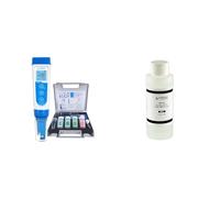 Apera Instruments PC60 Testeur de poche multi-paramètres pH/EC/TDS/salinité avec sonde remplaçable, étanche, ± 0,01 pH/1% de précision & Solution de stockage 3M KCl (250 ml)