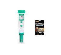 Apera Instruments PH20, Testeur de poche, étanche, précision ±0,1 pH, plage de pH 0-14, capteur de température ± 0,5 °C, kit complet + Duracell - NOUVEAU Piles alcalines AAA Optimum, 1.5
