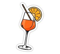 Apéritif Cocktail Spritz Apéro Verre Design Autocollant Sticker