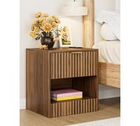 Apetaccat Table de chevet moyenne en noyer avec tiroir - Table de chevet pour enfants - 49 x 45 x 38 cm - Table d'appoint pour chambre à coucher, salon, bureau - Moyenne - Noyer