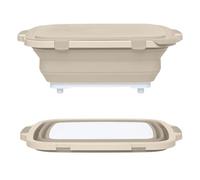 APGLSXY Baignoire pliable avec couvercle pour viande, légumes et fruits - Gain de place - Panier de drainage de cuisine - Planche à découper durable